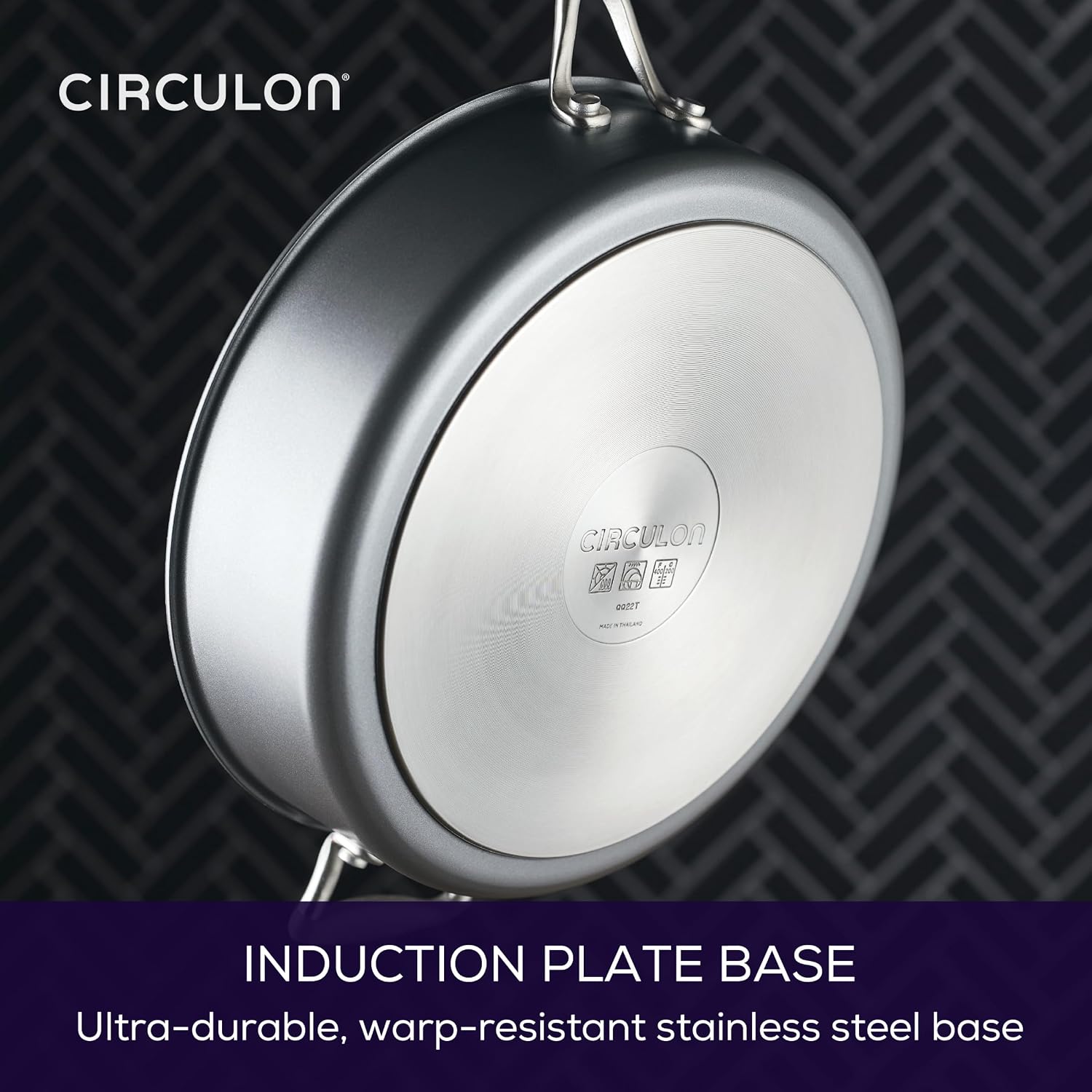 Circulon A1 Series with ScratchDefense Nonstick Induction Cookware, Large Saute Pan with Lid, Nonstick Pan, 5-Quart, Graphite