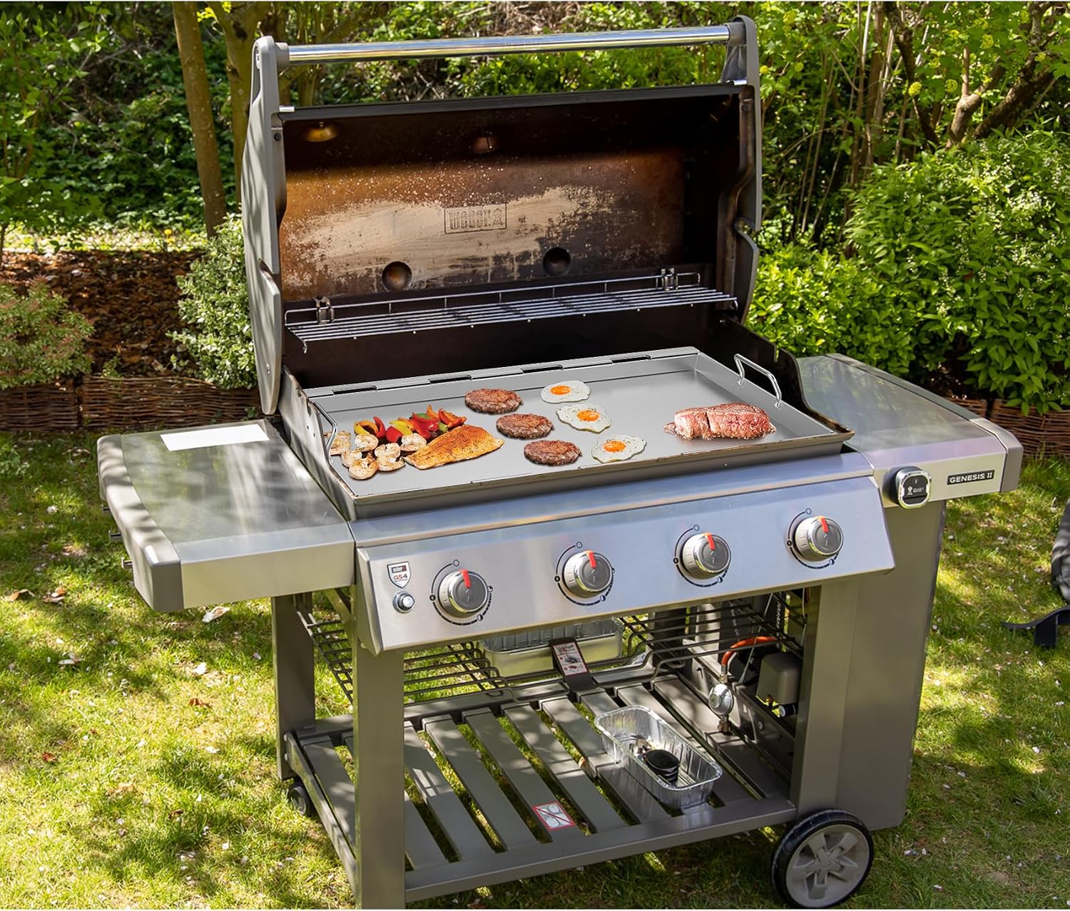 Stanbroil 6789 Full-Size Griddle Insert for Weber Genesis 400 Series Gas Grill, 4-Burner Flat Top Griddle for Weber Genesis I&II 410 415 425s 435 440, Stainless Steel