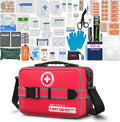 Besst Survivor 401 Piece First Aid Kit with Chest Seals -Labeled, Expandable & Mountable, Emergency Medical Kit for Home, Car, Camping & Outdoor, Waterproof Trauma Kits with Labeled Compartments