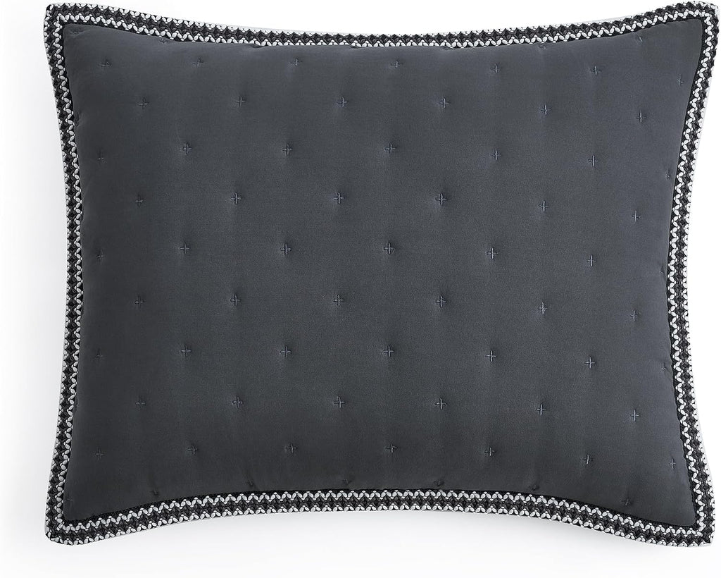 UGG Braid Full/Queen Quilt Set – 3 Piece Queen Quilt Bedding Set with 2 Shams, Soft Lightweight Bedspread Coverlet for Home & Bedroom, Black Ink (Devon)