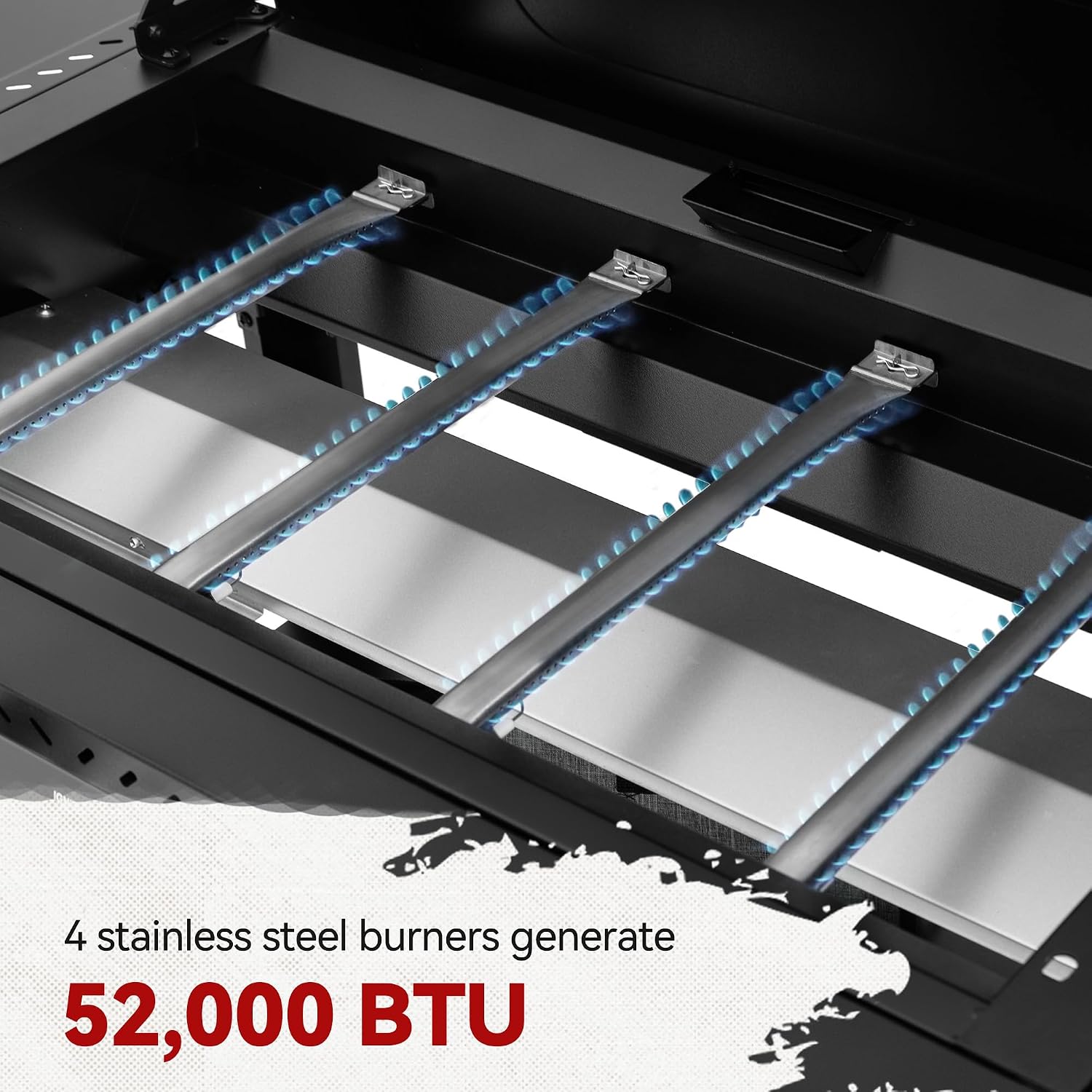 Royal Gourmet GB4007P 4 Burner Propane Gas Griddle with Hood, 34-Inch Flat Top Grill with Folding Side Tables for Outdoor Cooking like Camping or Tailgating, Black & Silver
