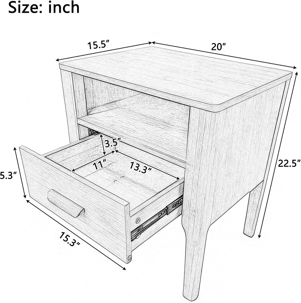 Merax 3 Pieces Bamboo Bedroom Sets, Mid-Century Modern King Size Platform Bed with Tall Headboard, Storage Drawer Night Stands Set, Wood Slats Support, No Box Spring Needed, Easy Assembly, Natural