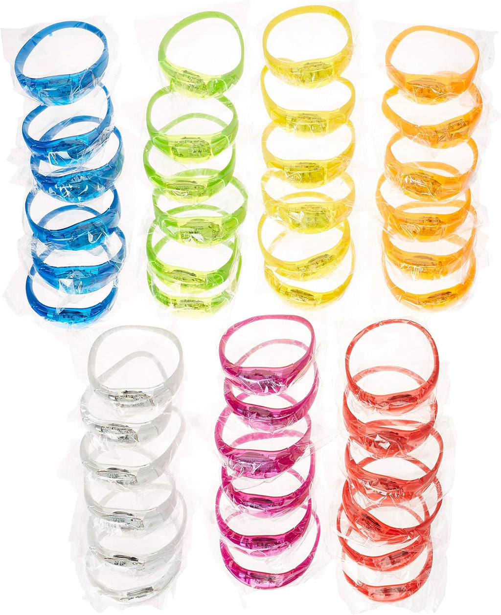 Sound Activated LED Glow Bracelets (42 Pack) - Music Reactive Flashing Lights - Kids & Adults Party Favors for Concerts, Festivals, Birthdays & Night Events