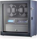 4 Watch Winder with 5 Watch Storage Space, LCD Display, Touch Control and Interior Light