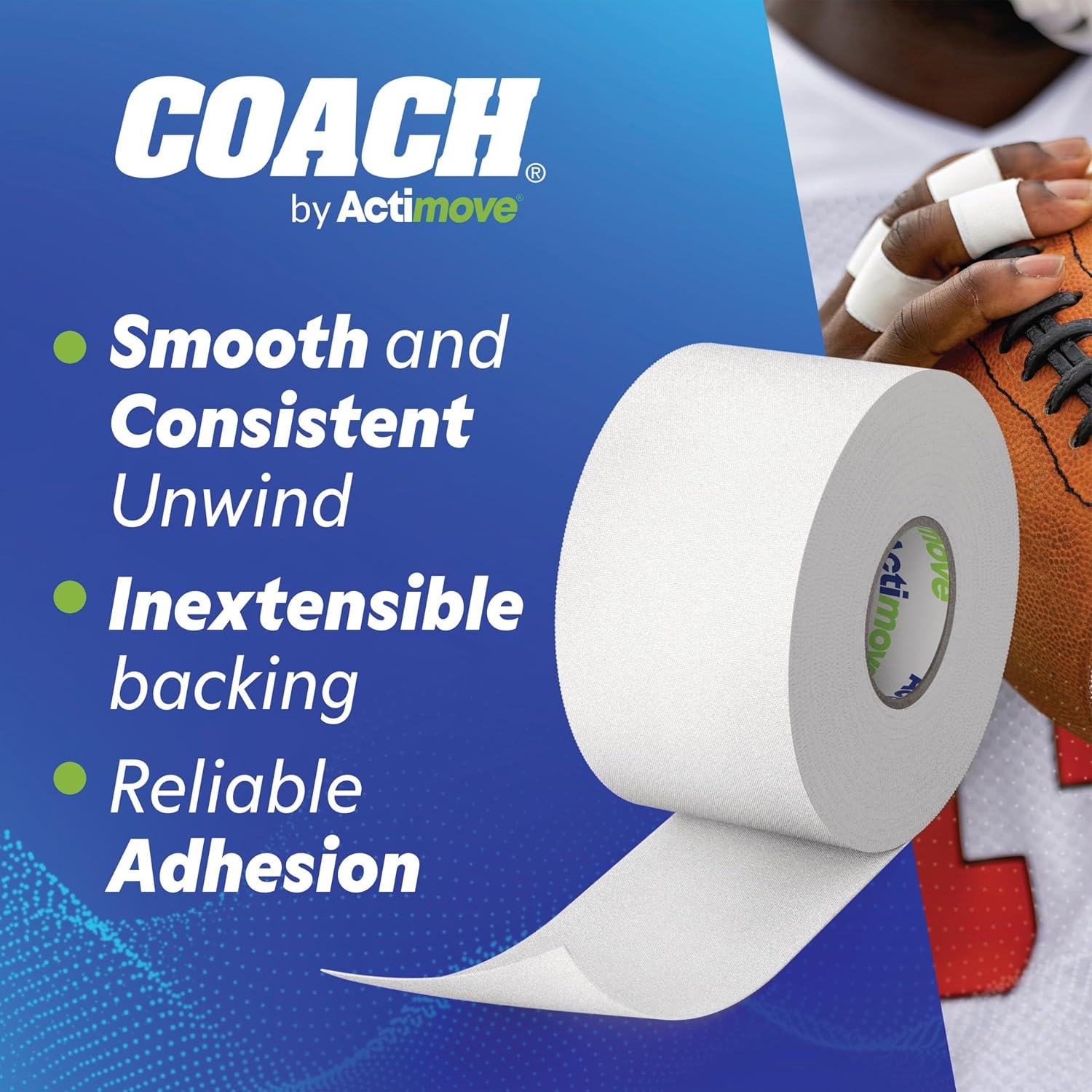 Athletic Tape, Sprains and Injuries Protection, Breathable, Hand-tearble, Sports tape, multi-sport use, Speedpack, 1.5 in x 15 yd, 32 Rolls