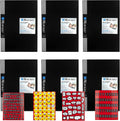 ITOYA 13 x 19 inches Original Art Presentation Book/Portfolio- for Art, Photography, and Documents - Pack of 6 + Scrapbooking Stickers 4 Pages of Emojis, Quotes, Letters & Numbers - Awesome Bundle