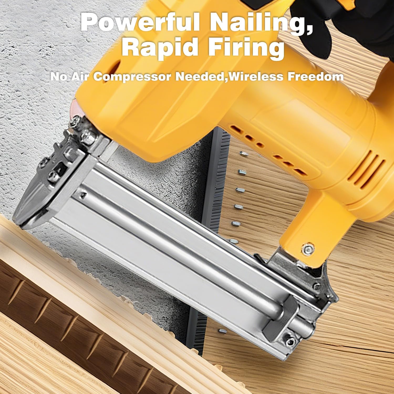 2 in 1 Cordless Brad Nailer Compatible with De wa-lt Battery, 18 Gauge Electric Nail Gun/Staple Gun with 1000 Nails & 1000 Staples for Upholstery Carpentry & Woodworking (Battery Not Include)