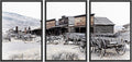 wall26 Framed Canvas Print Wall Art Set Wild West Texas Wooden Wagons Nature Wilderness Photography Realism Rustic Scenic Relax/Calm Multicolor for Living Room, Bedroom, Office - 24'x36'x3 Black