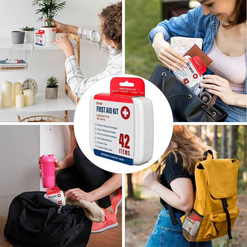 DecorRack 2000 Piece First Aid Kit, 48 Individual Boxes of 42 Items Each, First Aid Kits for Minor Cuts, Scrapes, Travel, Car, Home, Work, Field Trips or Camping (2000pcs, 48 Pack)