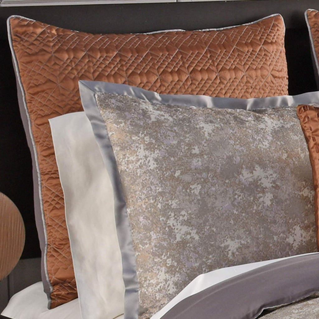 Riverbrook Home Elegant Collection Comforter Set, King, Aileen - Gray/Spice, 12-Piece Set