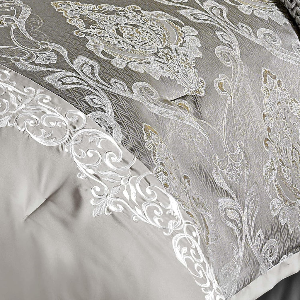Riverbrook Home Elegant Collection Comforter Set, King, Kacee - Platinum, 12-Piece Set
