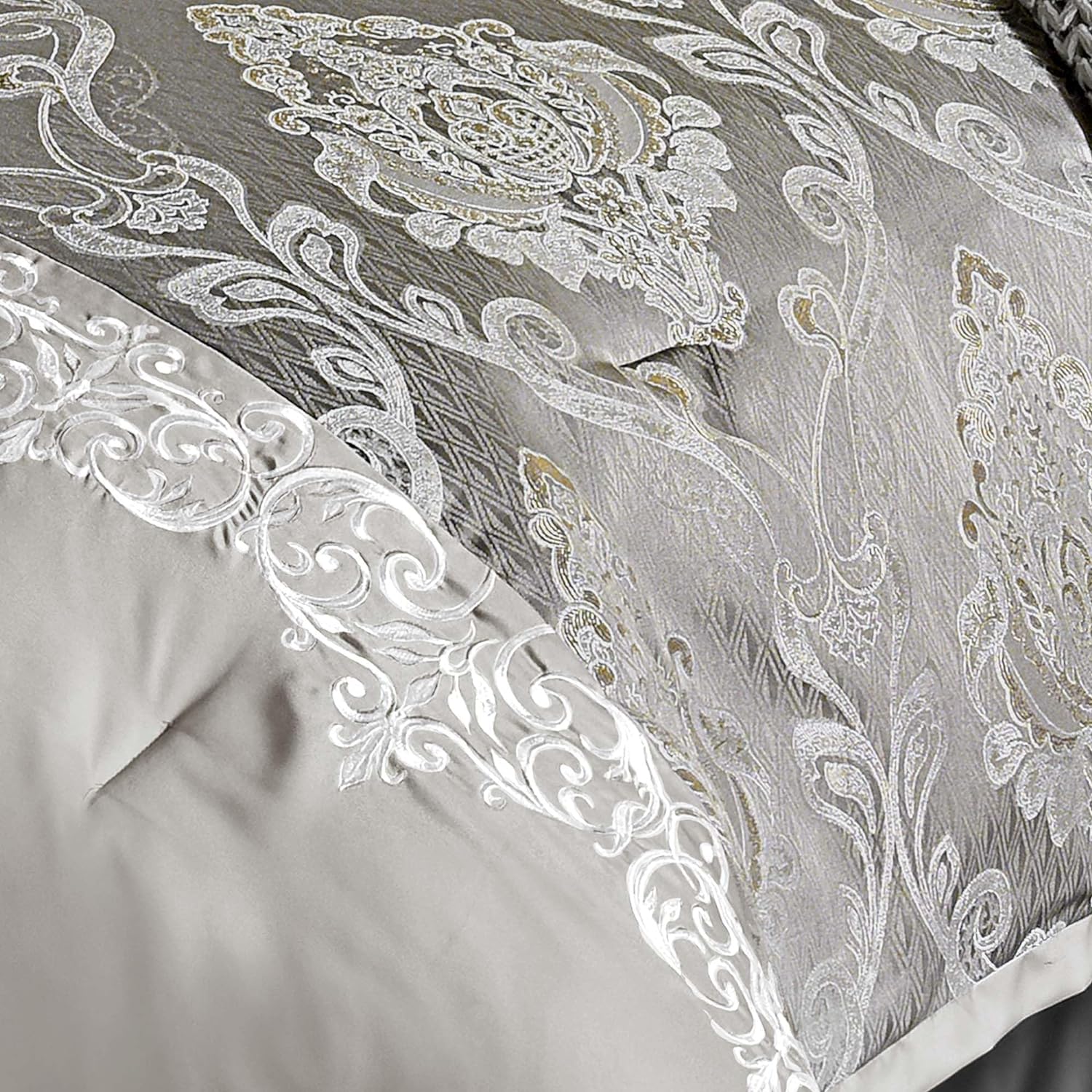 Riverbrook Home Elegant Collection Comforter Set, King, Kacee - Platinum, 12-Piece Set