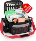 RHINO RESCUE First Responder First Aid Kit Fully-Stocked EMT Bag, Professional EMT/EMS Trauma Medical Kit, Molle System & Reflective Stripe, 300+ First Aid Supplies, Suits for Business, Home (Black)