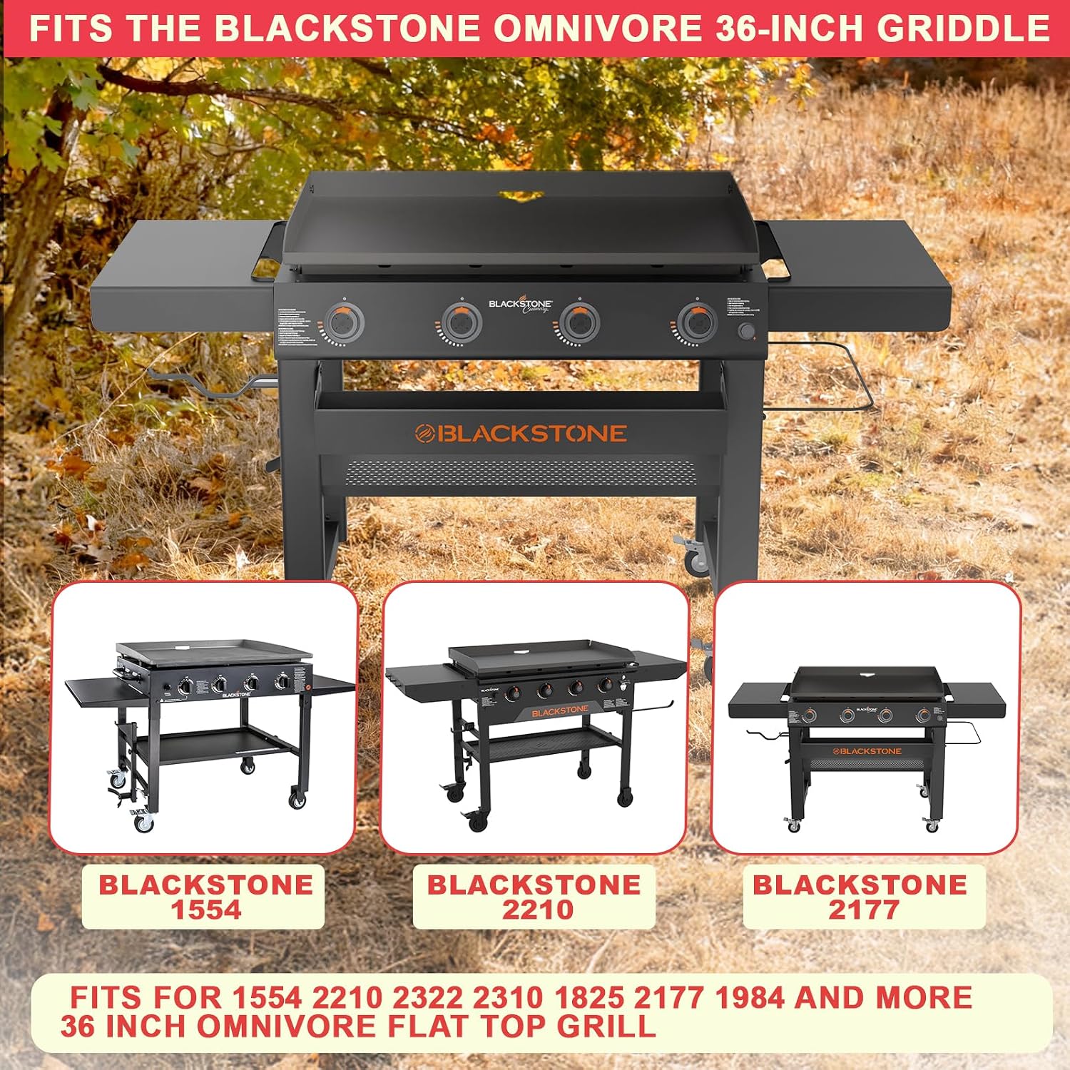 Upgrade Hinged Lid for Blackstone 36 inch Omnivore Griddle, 5856 Visualized Glass Hard Hinged Cover w/Thermometer for Blackstone 36' Omnivore 1554 2210 2322 2310 1825 Flat Top Griddle Accessories