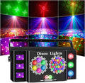 6-in-1 DJ Party Lights, Professional DMX512 Stage Lighting with 60+ Pattern Effects, RGBY Beams, RGB Disco Ball, Strobe, LED Wash Light for Club, Wedding, Gig, Party