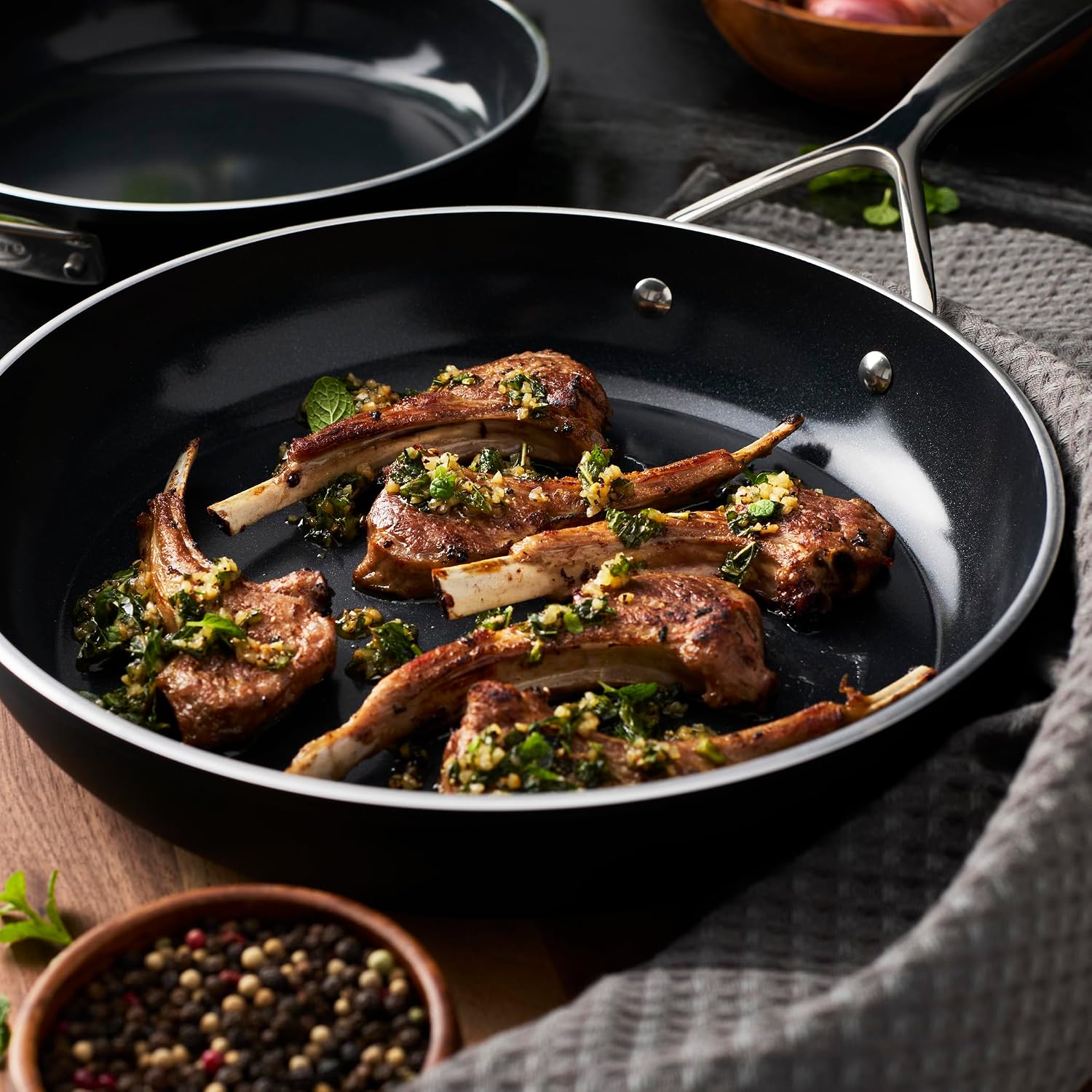 Demeyere AluPro 5, Ceramic 2-pc Aluminum Nonstick Fry Pan Set, 9.5' and 11', Ceramic Nonstick Coating, Lightweight Construction, Compatible with all Cooking Surfaces