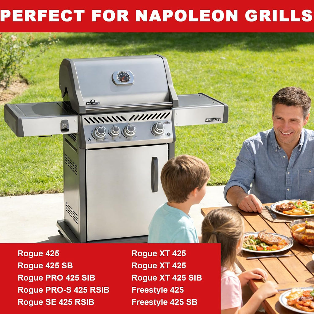 Full-Size Griddle Insert for Napoleon 425 Gas Grills, 23' x 17.7' Flat Top Griddle for Napoleon Rogue and Freestyle 425 Models, Heavy-Duty Stainless Steel Grill Accessory for Weber Spirit I/II 300