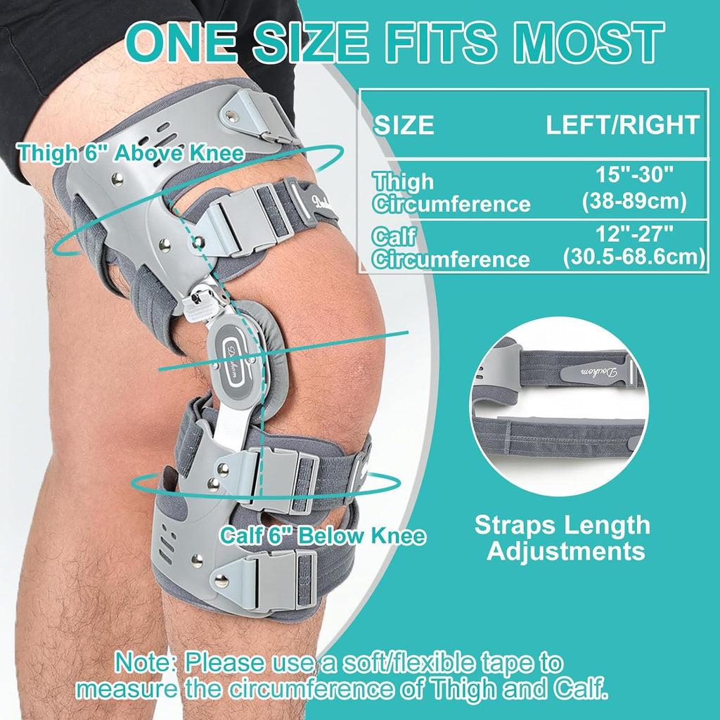 Osteoarthritis Unloader Knee Brace, OA Knee Brace for Arthritis Pain and Support, Low Profile Knee Support for Medial and Lateral Degeneration Knee Pain (Gray/Right)