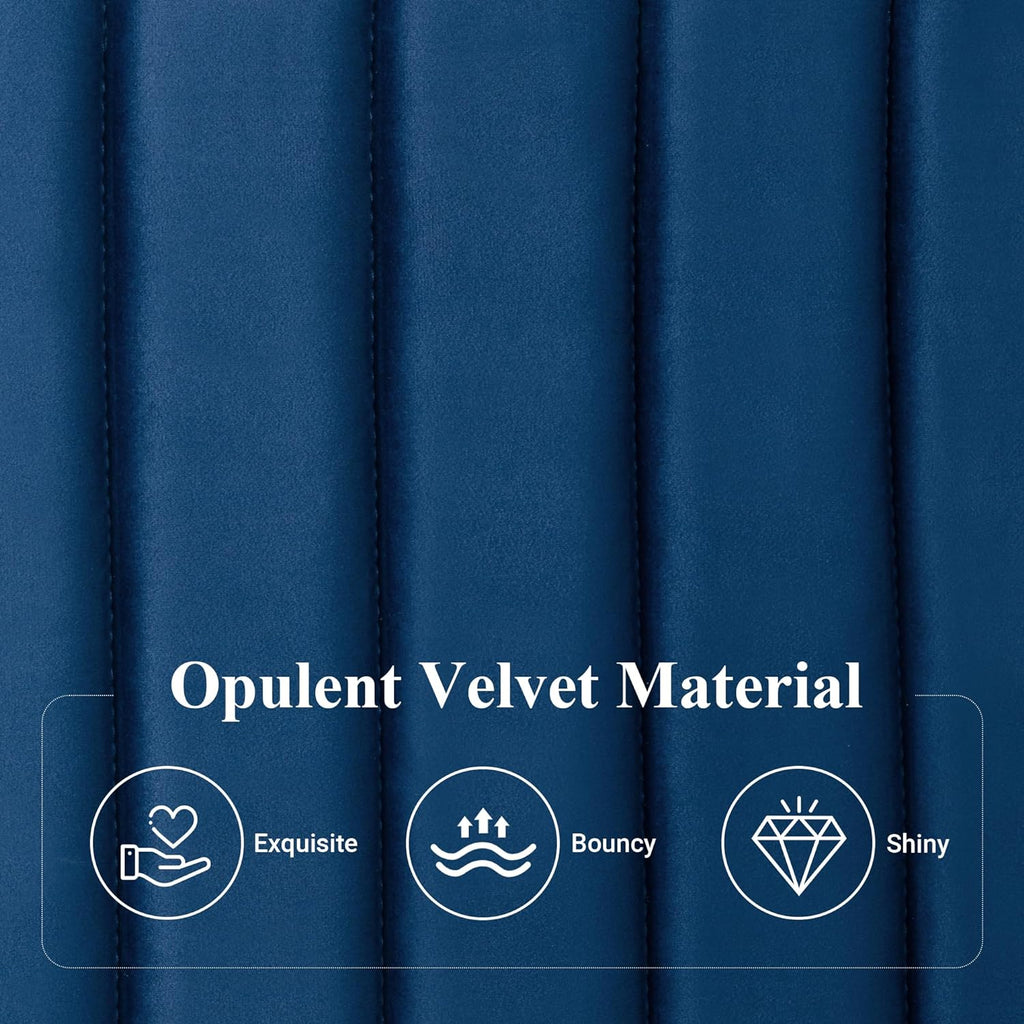Allewie Queen Bed Frame, Velvet Upholstered Platform Bed with Adjustable Vertical Channel Tufted Headboard, Mattress Foundation with Strong Wooden Slats, Box Spring Optional, Easy Assembly, Navy Blue