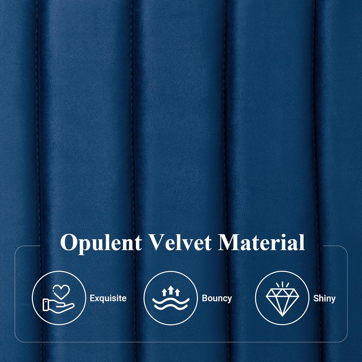 Allewie Queen Bed Frame, Velvet Upholstered Platform Bed with Adjustable Vertical Channel Tufted Headboard, Mattress Foundation with Strong Wooden Slats, Box Spring Optional, Easy Assembly, Navy Blue