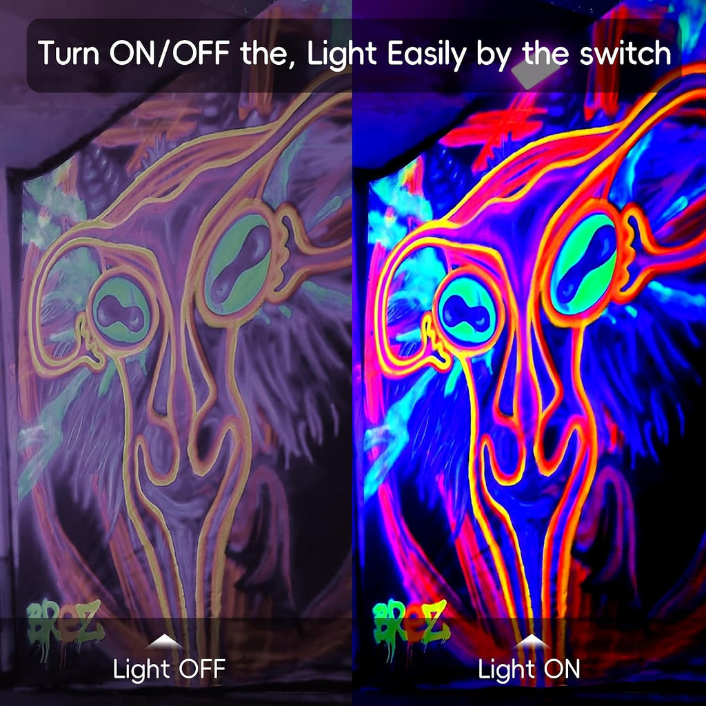 2 Pack 600W LED Black Lights, Blacklight Flood Light with Plug, IP66 Waterproof, for Dance Party, Glow in The Dark, Stage Lighting, Aquarium, Body Paint, Fluorescent Poster, Neon Glow