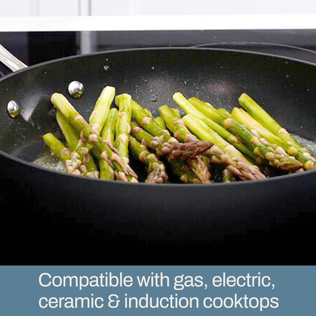 All-Clad HA1 Hard Anodized Nonstick Cookware Set 10 Piece Induction Oven Broiler Safe 500F, Lid Safe 350F Pots and Pans Black