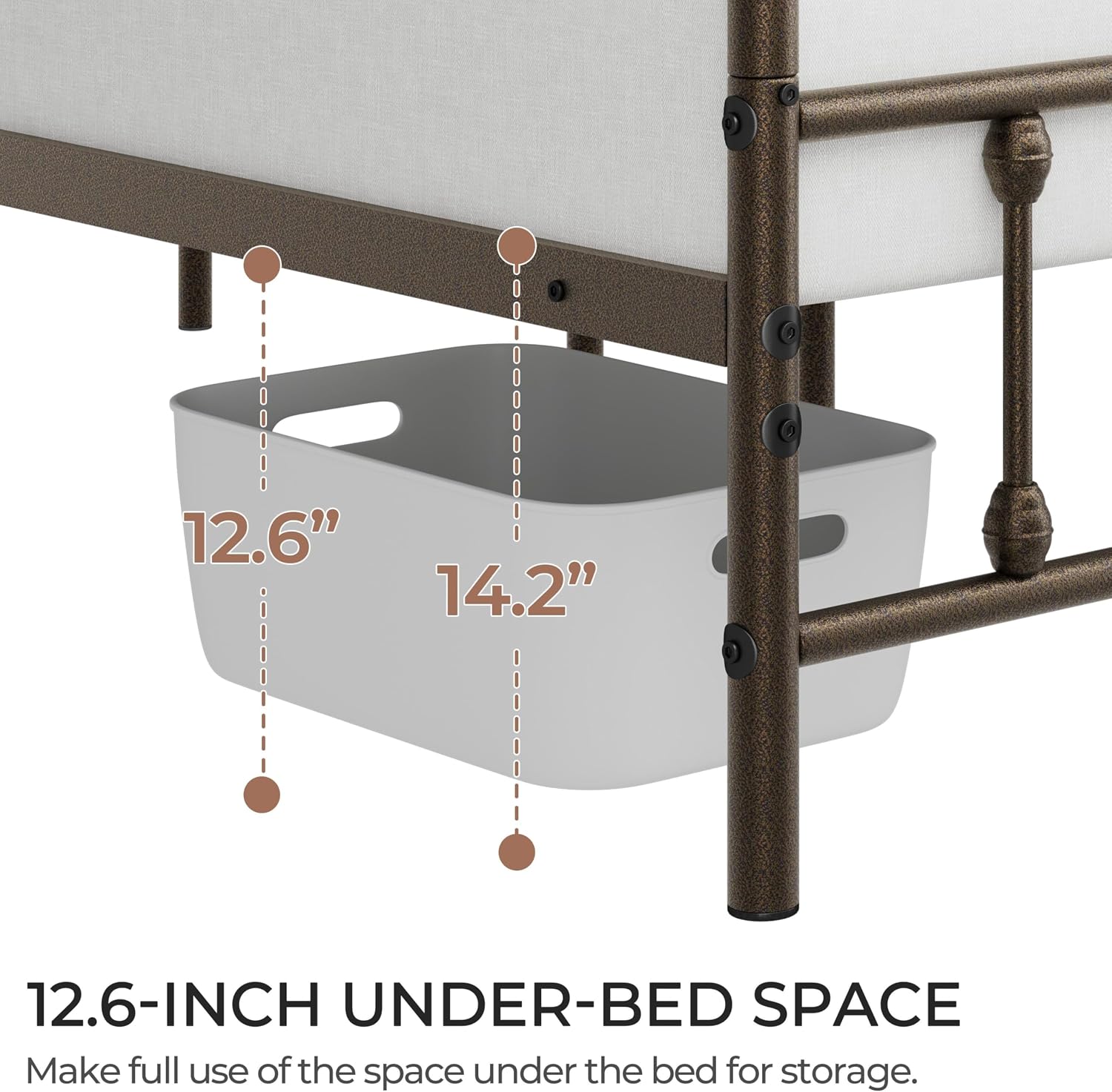 Yaheetech Classic Metal Platform Bed Frame Mattress Foundation with Victorian Style Iron-Art Headboard/Footboard/Under Bed Storage/No Box Spring Needed/King Size Bronze