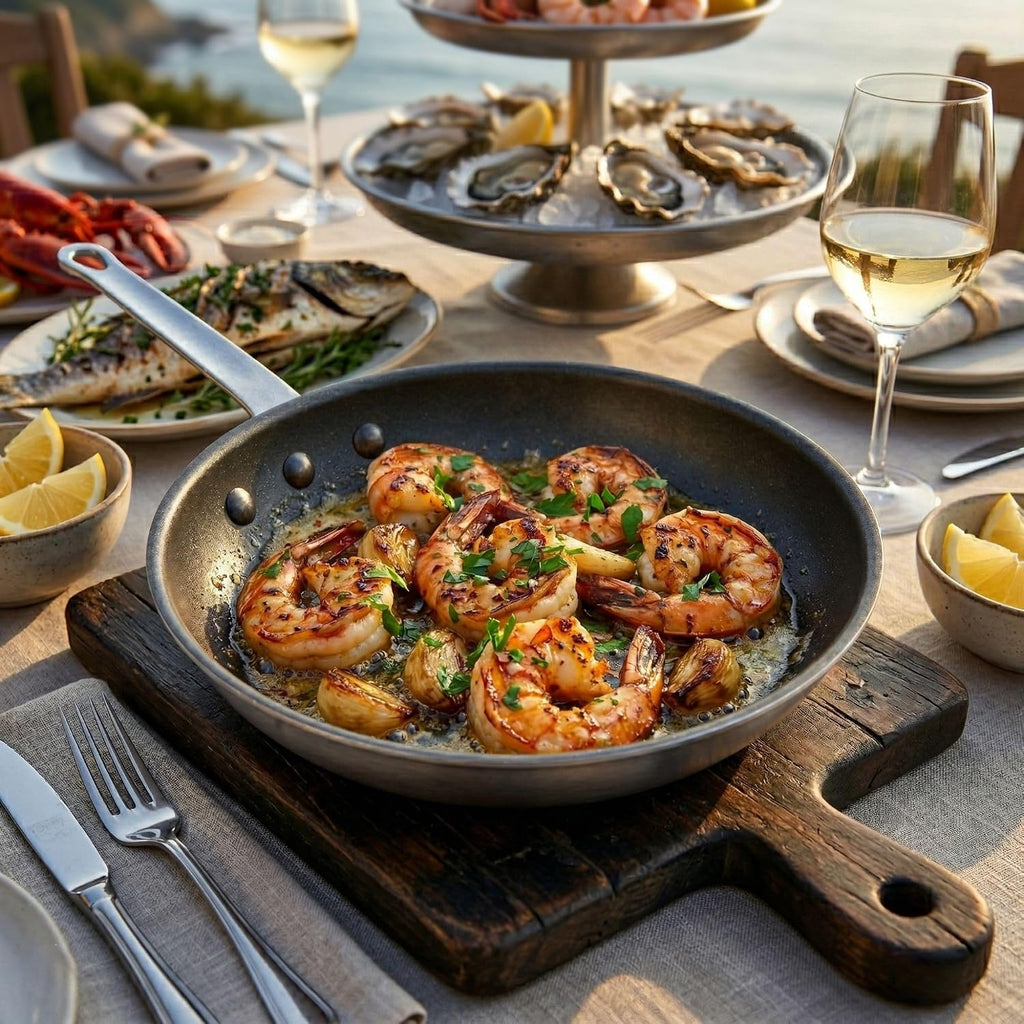 Restaurantware-Met Lux 10 Inch Fry Pans, Set Of 6 No-Stick Frying Pans - Induction-Ready, Triple-Riveted, Black Aluminum Cooking Skillets, Durable, For Searing, Sautéing, And Browning Food