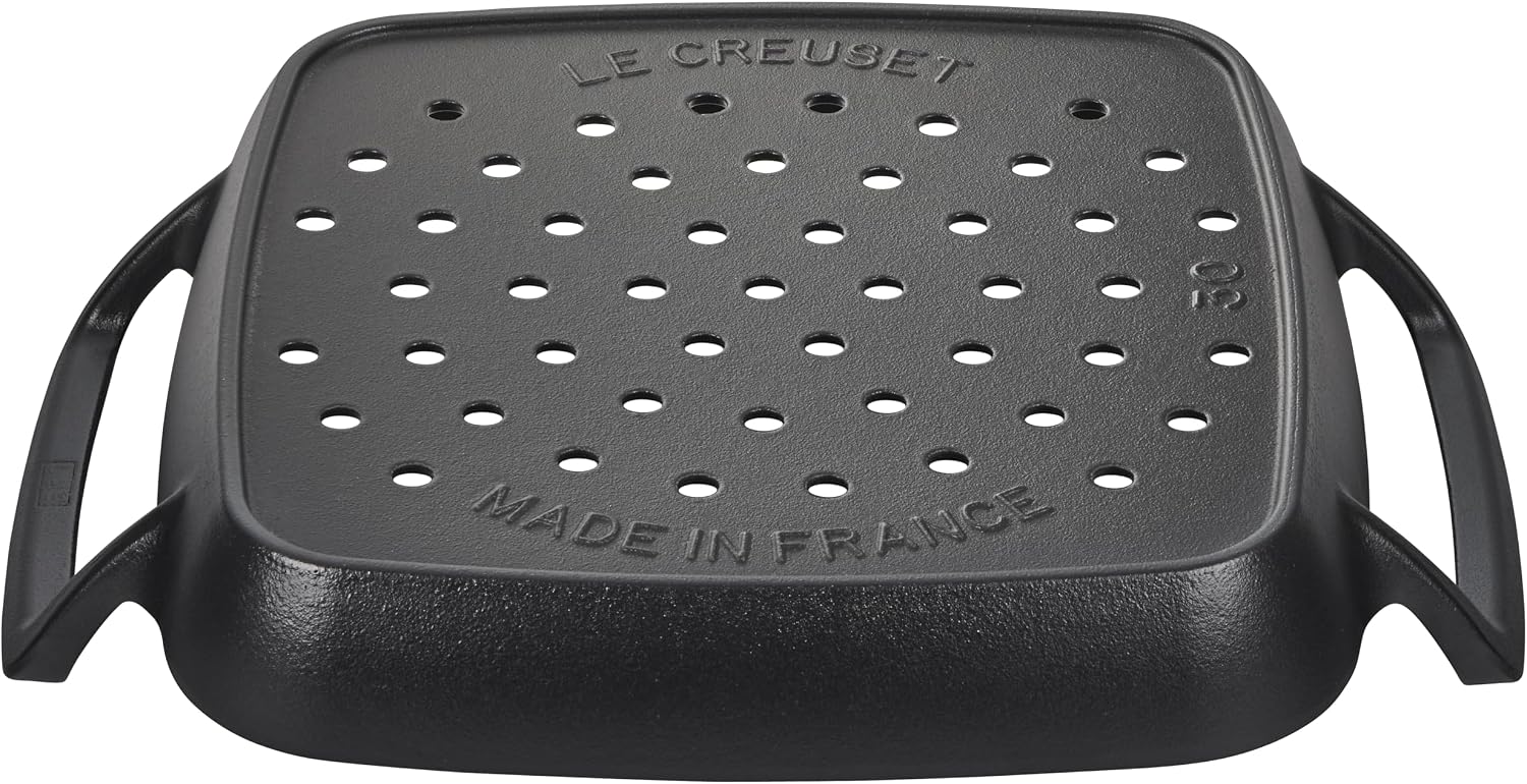 Le Creuset Alpine Outdoor Collection Enameled Cast Iron Square Grill Basket, 12'