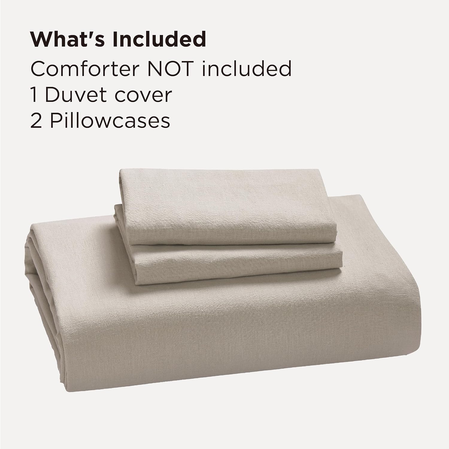 Bedsure Linen Duvet Cover Queen - Linen Cotton Blend Duvet Cover, PureWoven Cooling & Breathable Bedding Set for Hot Sleepers, Moisture Wicking & Durable Cover Set 3 Piece (Linen Color)