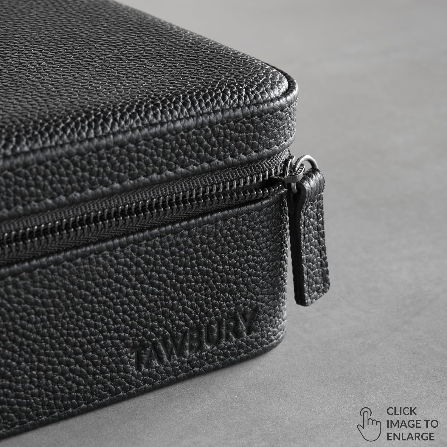 TAWBURY 3 Watch Case for Men – Luxury Leather Watch Travel Case for Men | Black Watch Cases for Men Travel | Traveling Watch Holder for Men | Black Watch Roll Case | 3 Watch Box for Men Travel