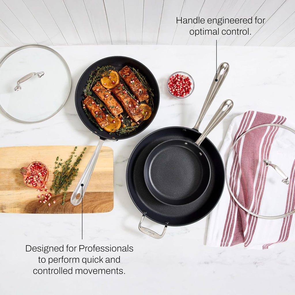 All-Clad E7859064 HA1 Hard Anodized Nonstick Fry Pan Cookware Set, 10 Inch and 12 Inch Fry Pan, 2 Piece, Black