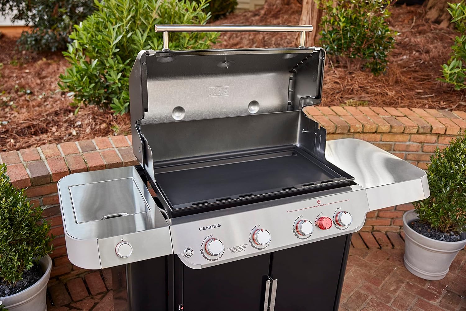 Weber Rust‑Resistant Outdoor Griddle Insert, Full‑Size – Pre-Seasoned Carbon Steel Griddle for Genesis 400 Series Gas Grills, Grill Accessory