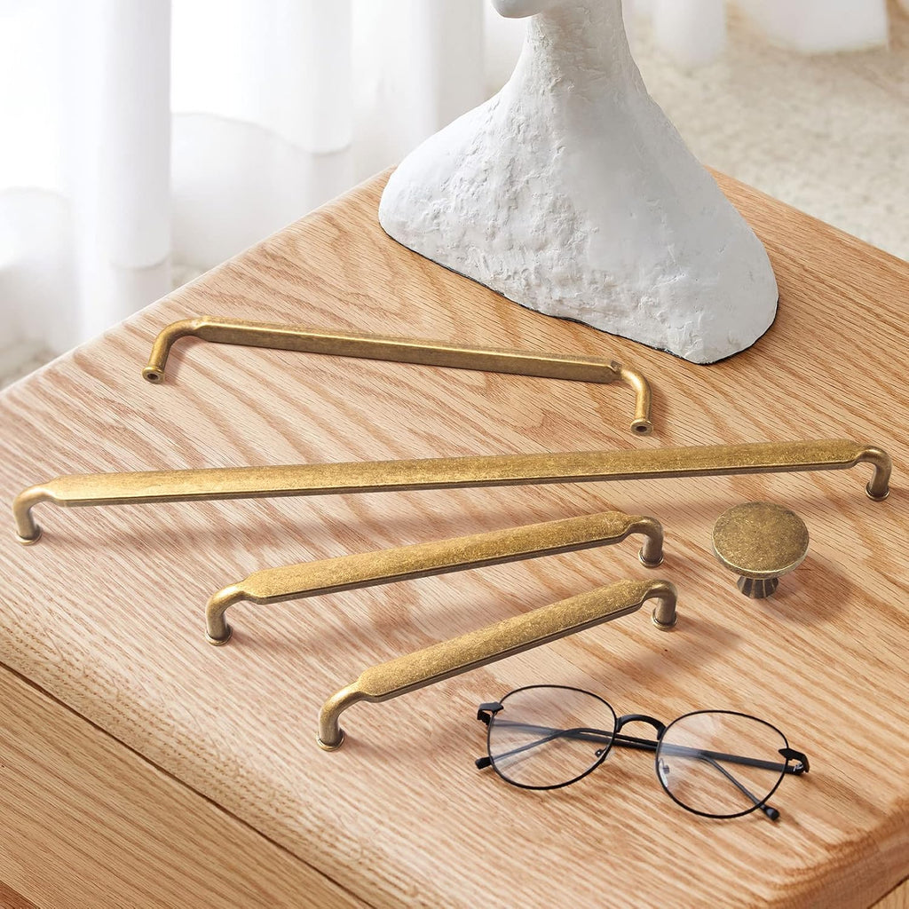 Goo-Ki 6 Pack 12-3/5 Inch （320mm） Hole Center Cabinet Pulls Antique Brass Zinc Alloy Kitchen Drawer Pulls Drawer Handles 13.05 Inch Length 2202-GT-320