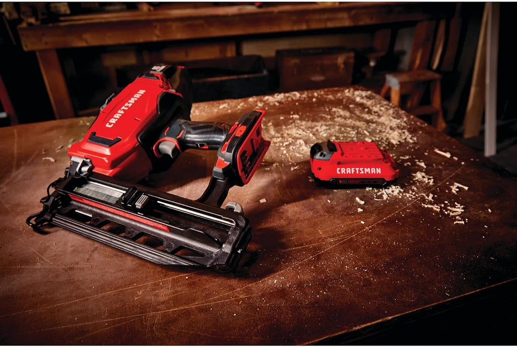 CRAFTSMAN V20 Cordless Finish Nailer Kit, Nail Gun, 16GA, 2-1/2 Nails, Battery and Charger Included (CMCN616C1)