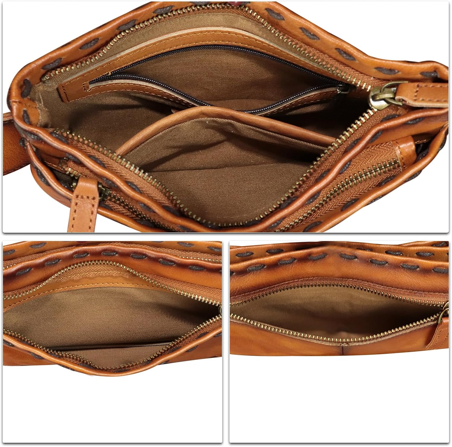 Genuine Leather Waist Bag Fanny Packs for Women and Men Real Leather Small Crossbody Chest Purses (Brown)