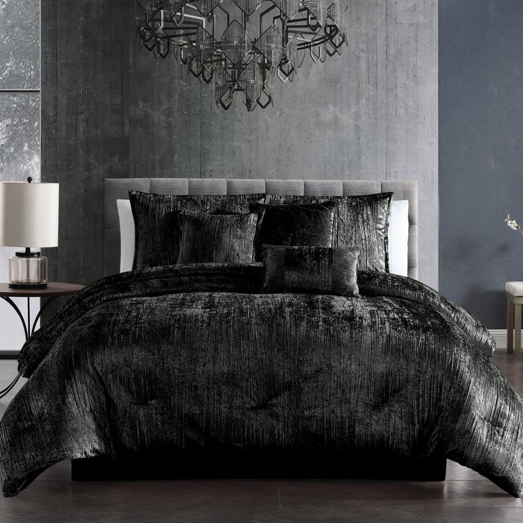 Riverbrook Home Turin Comforter Set, King, Black, 7-Piece Set
