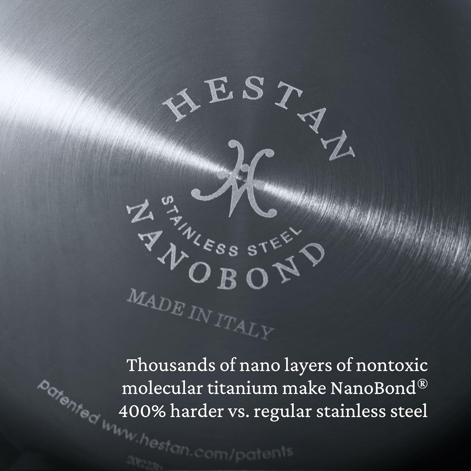 Hestan NanoBond Molecular Titanium Saute Pan with Lid, 3.5-Quart - PFAS-Free Stainless Steel, 4x Stronger, 1050°F Safe, Induction Compatible, Handcrafted Italy
