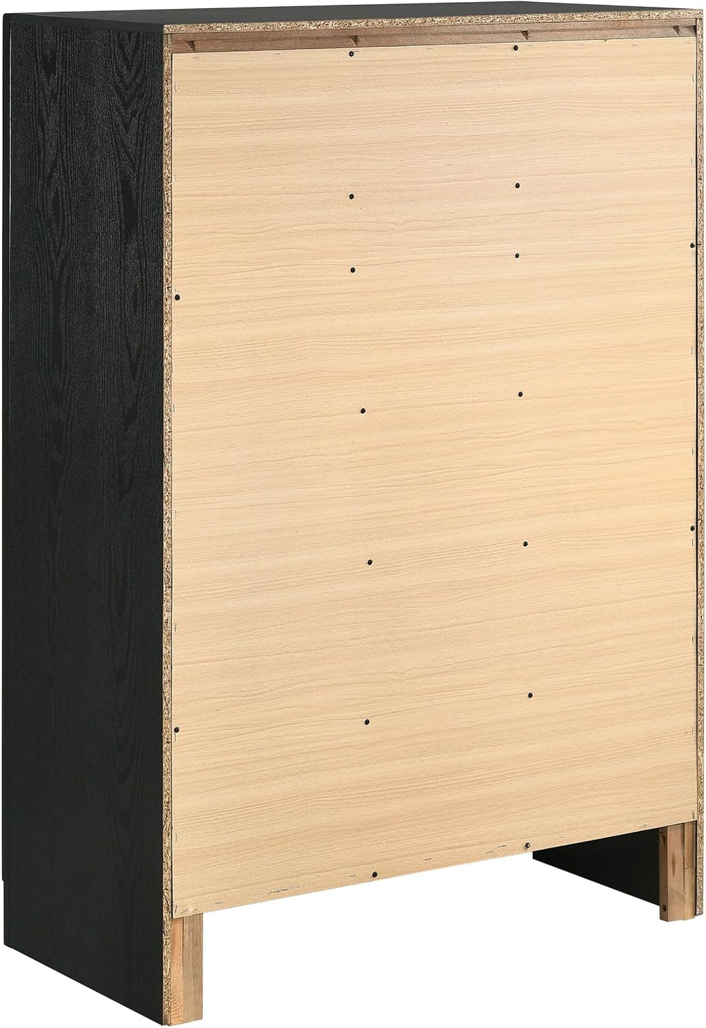Coaster Home Furnishings Miranda Contemporary 5-Piece Bedroom Set Fabric Upholstered California King Size Panel Bed Frame 54-inch Headboard Black 206360KW-S5