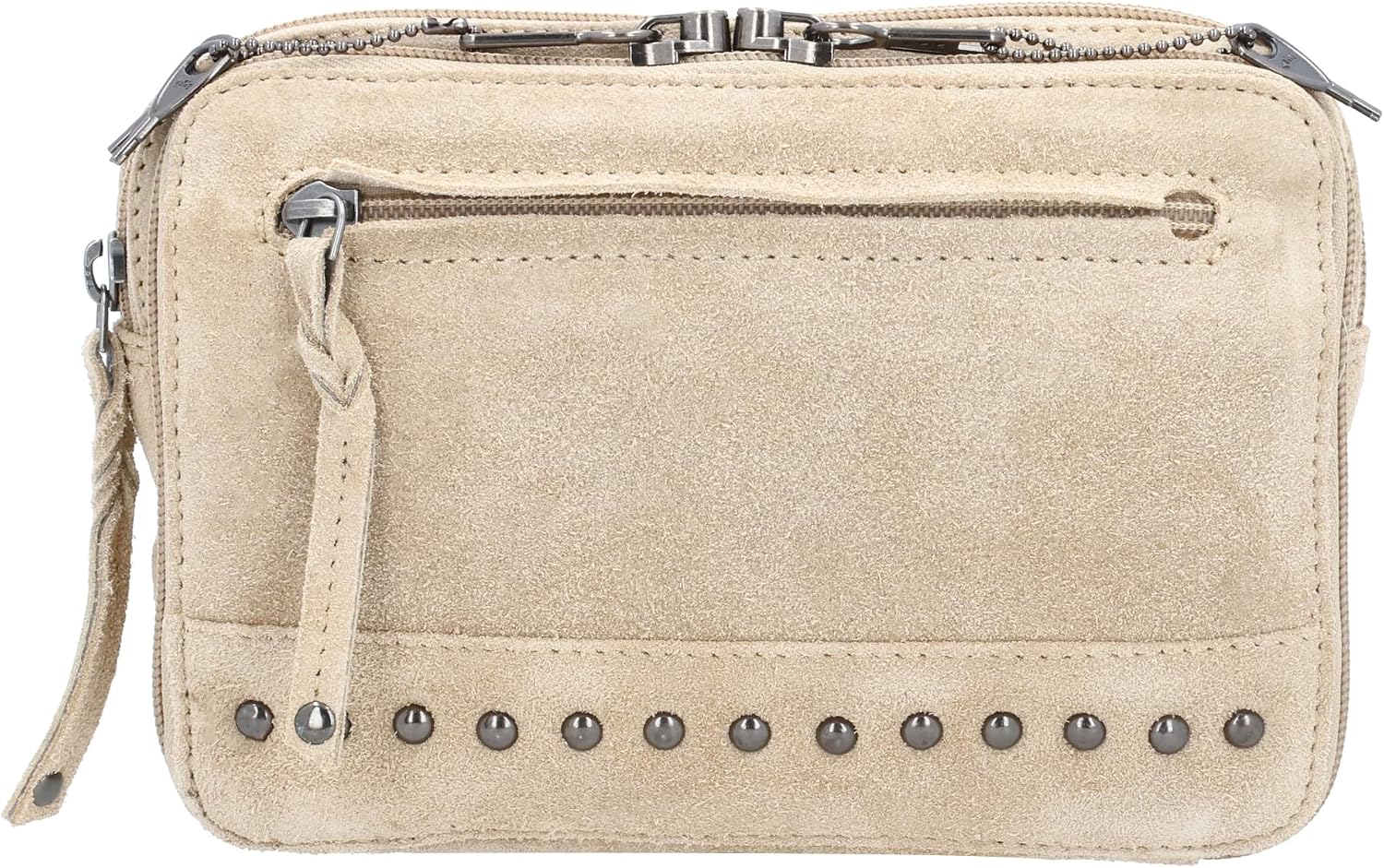 Lady Conceal Kailey Concealed Self Defence Waist Bag by Lady Conceal - Buffalo or Suede Cowhide Leather, 3 Open Sides and Locking Zippers with Universal Holster (Sand) - 8' L x 5.5' H x 2.25'