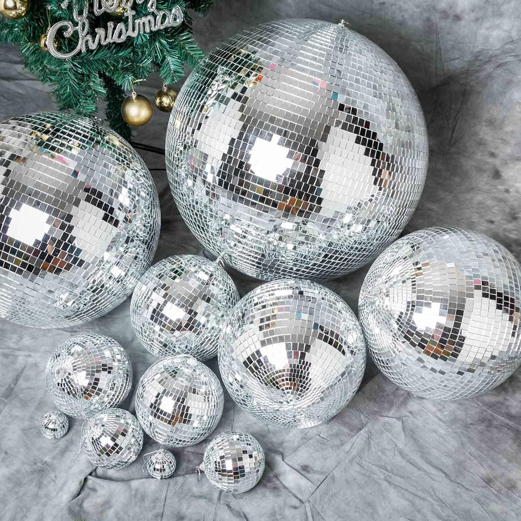 24 in Large Foam Disco Mirror Ball Hanging Party Decor Ornament for Wedding Birthday Christmas Holidays Home Stage Decorations