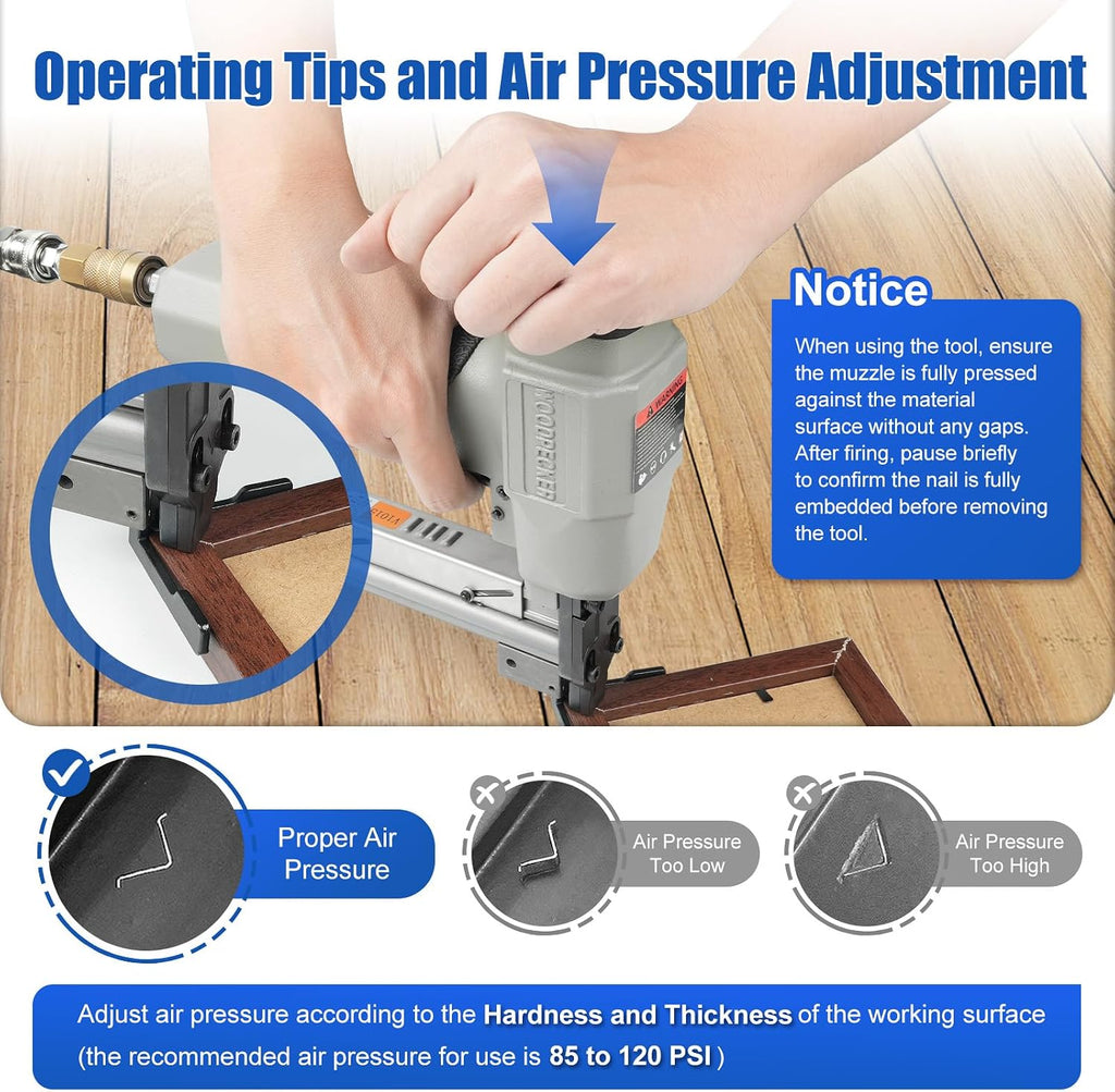 Woodpecker V1015 Pneumatic Picture Frame V Nailer Fits 7 mm to 15 mm (9/32' to 19/32') V Nails, Frame Stapler or Joiner for Picture Framing