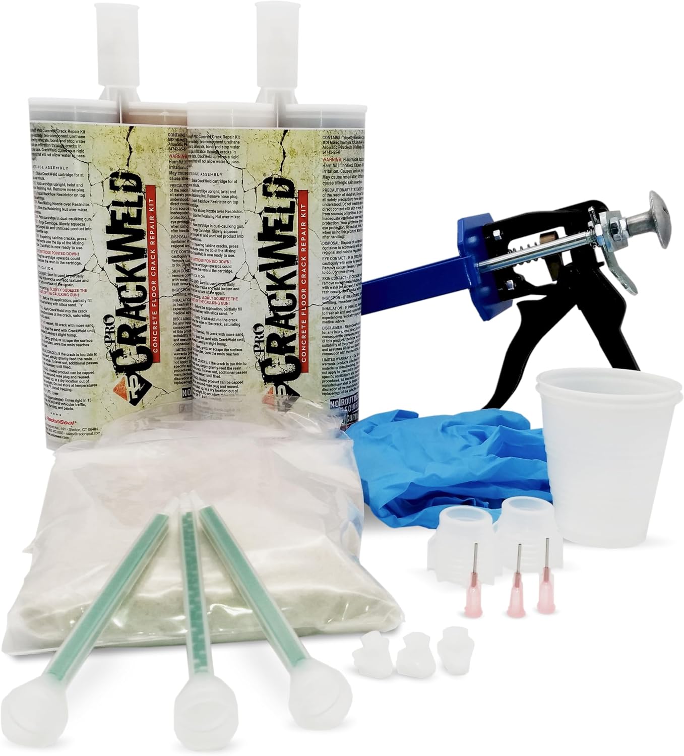 CrackWeld PRO Concrete Crack Repair Kit – Floor & Slab Repair for Basement, Garage & Driveway, Fast-Curing, No Grinding, Complete Kit