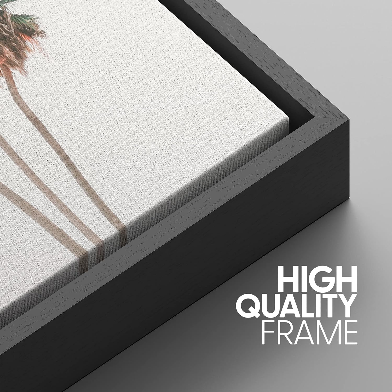 SIGNWIN Framed Canvas Print Wall Art Set Retro Vintage Pastel Tropical Island Beach Nature Wilderness Photography Modern Art Landscape Relax/Calm for Living Room, Bedroom, Office - 16'x24'x3 Black