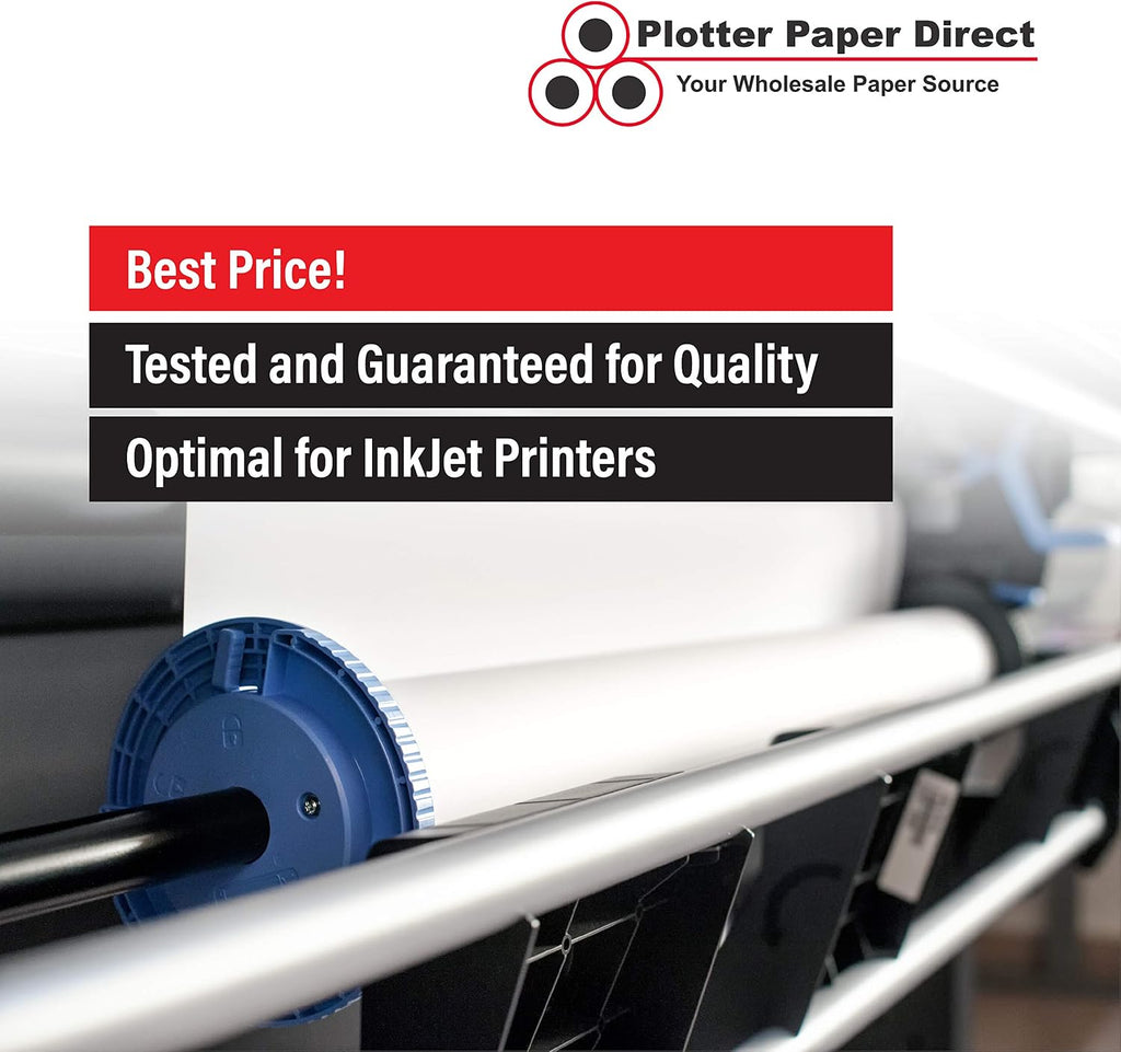 Plotter Paper Direct 60in x 40ft Premium Polyester Matte Canvas Roll, 500 Denier, Quick Dry, Wide Format Inkjet Printer Compatible, Perfect for Fine Art, Photography, Archival Quality Prints