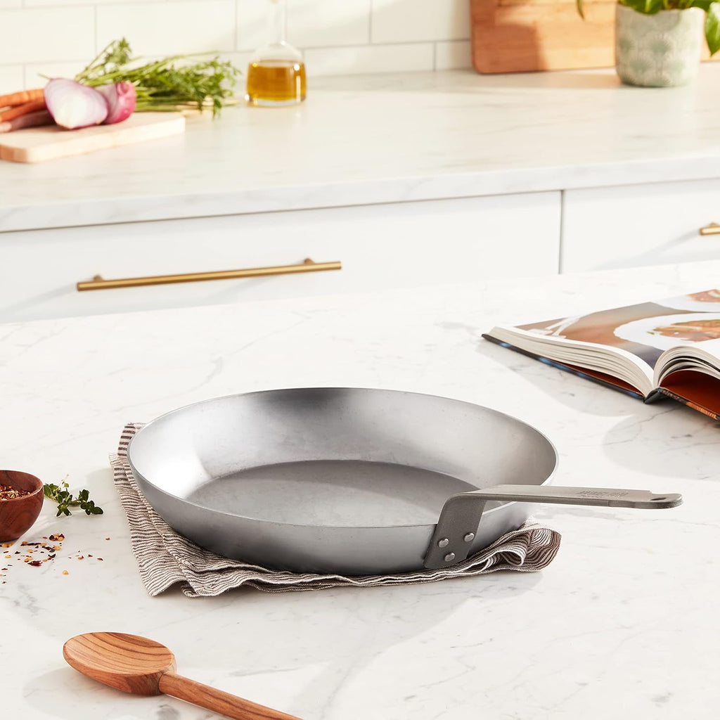 Mauviel M'Steel Black Carbon Natural Nonstick Frying Pan With Iron Handle, 11-in, Suitable For All Cooking Surfaces, Made in France