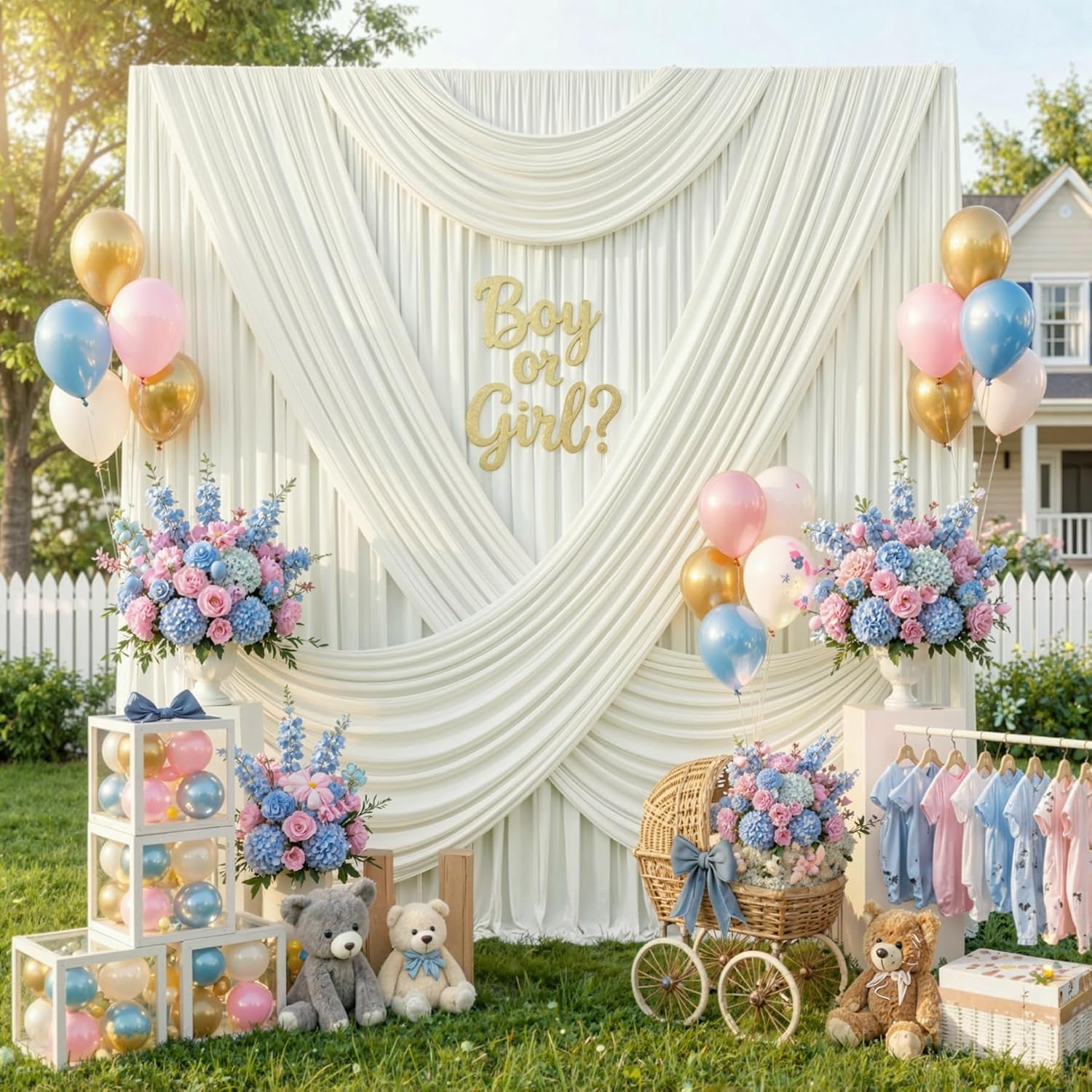 50ftx12ft Wrinkle Free Ivory Backdrop Curtain, 10 Panels 12FT Height Ivory Wedding Backdrop Drapes, Silky Polyester Back Drop Cloth for Birthday Photography Background Party Backdrop Draping