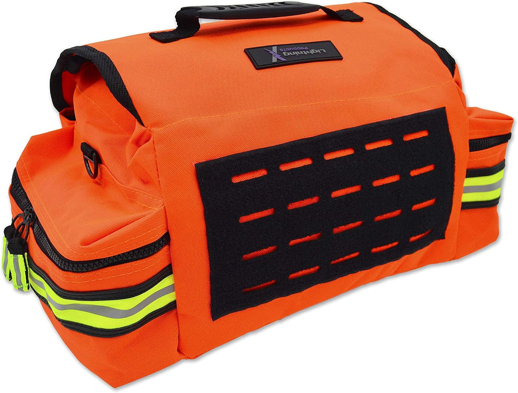 Lightning X Small First Responder EMT EMS Trauma Bag Stocked First Aid Fill Kit B (Fluorescent Orange)
