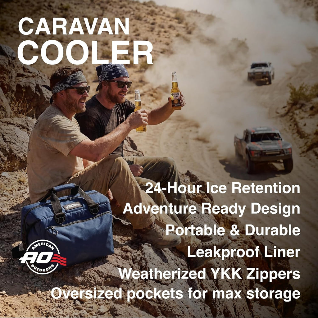 AO Coolers Caravan Canvas Soft Cooler with High-Density Insulation and Oversized Storage Pockets