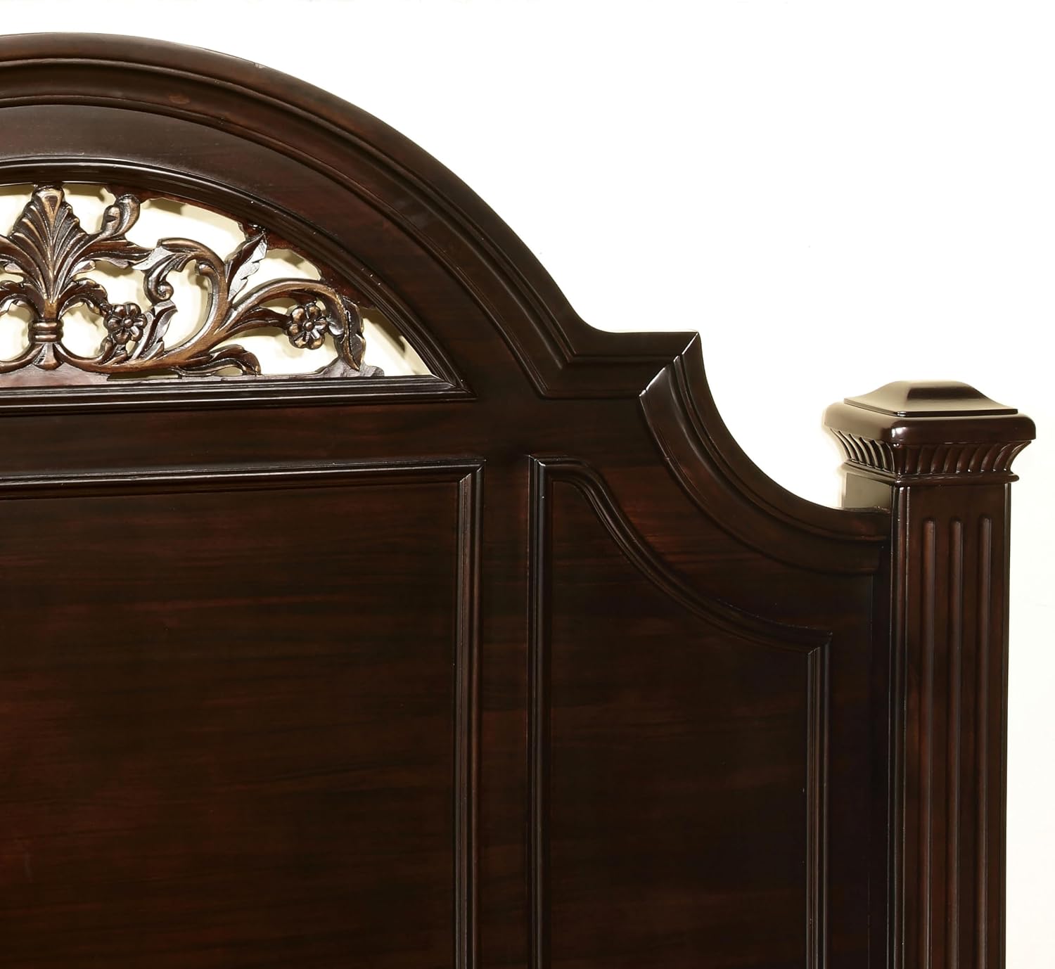 24/7 Shop at Home Syracuse 6-Piece Traditional Solid Wood Bedroom Set with Chest, Mirrored-Dresser and 2 Nightstands, Box Spring Required for Bedroom, Guest Room, Queen, Walnut